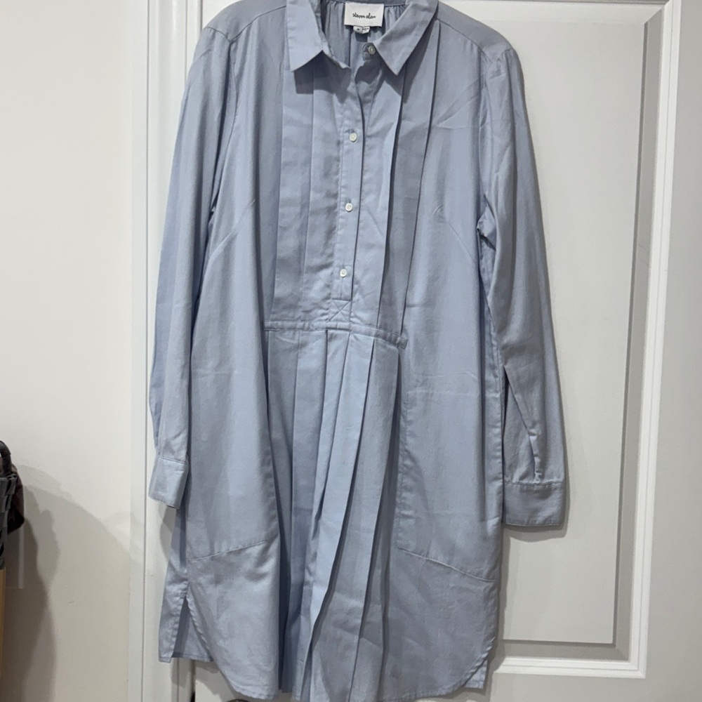 Steven Alan Light Blue Button-Up Tunic Dress size medium